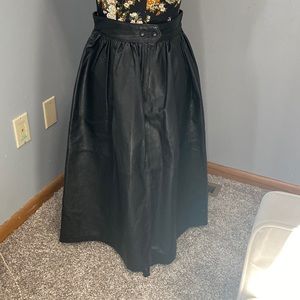 Vintage Leather Midi Skirt